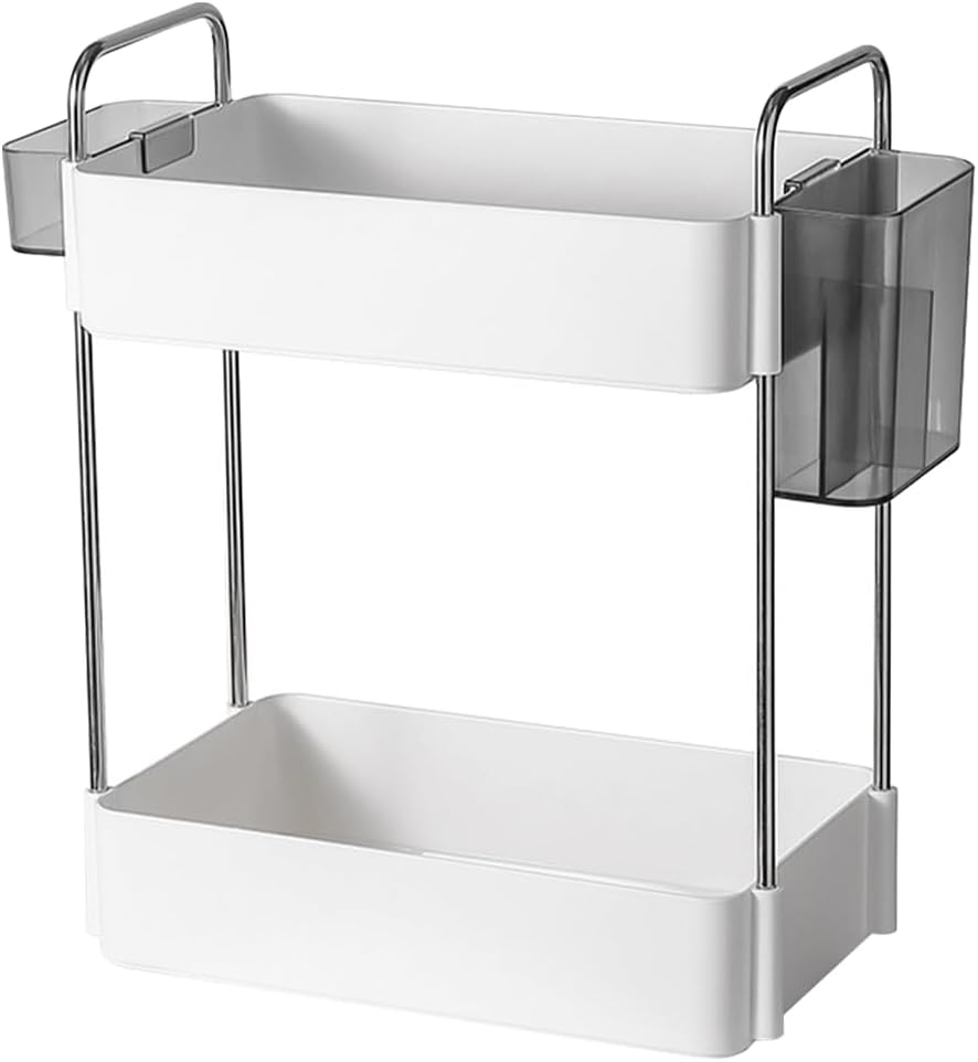 White Two-Tier Countertop Organizer