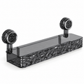 Smoke-Gray Suction-Cup Shower Shelf