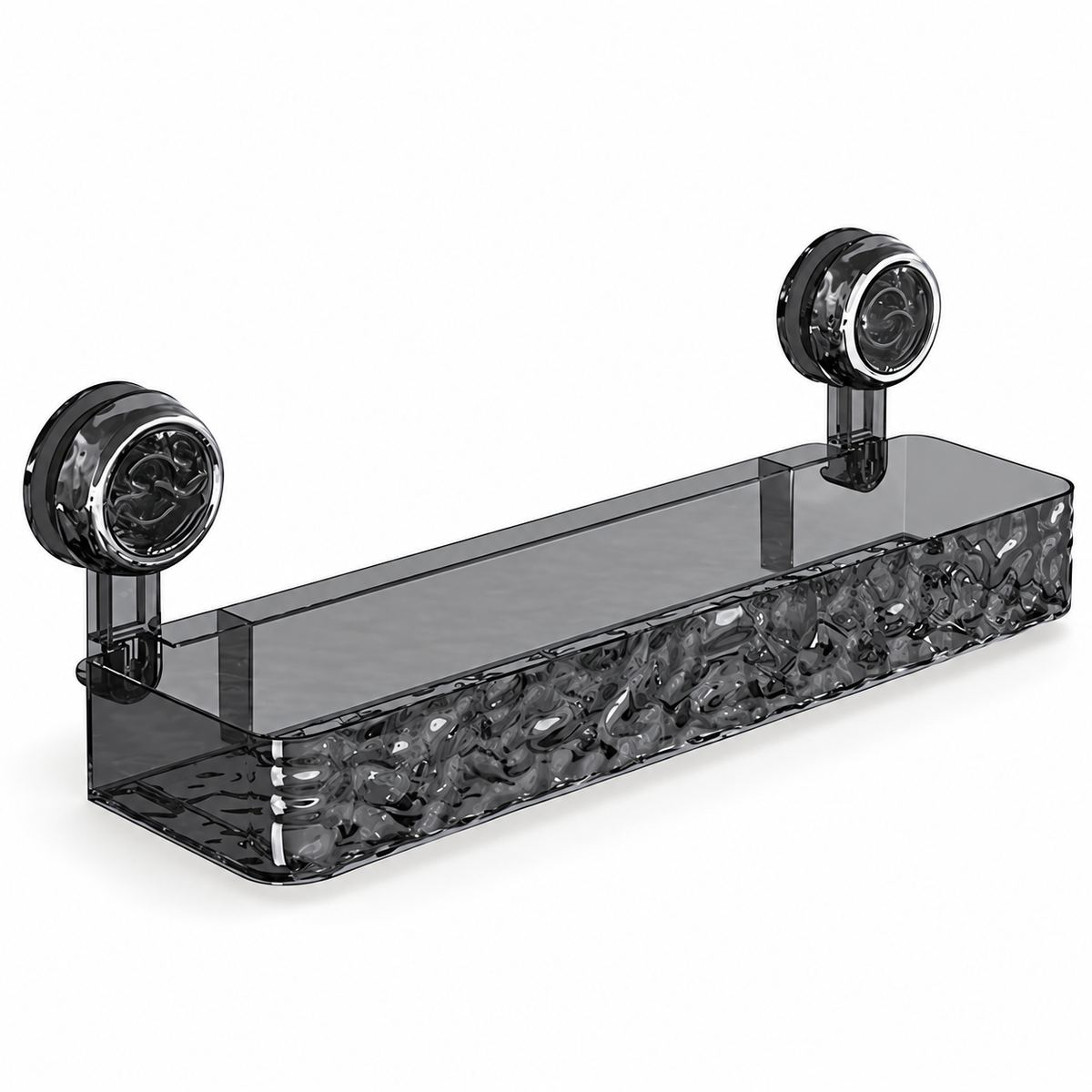 Smoke-Gray Suction-Cup Shower Shelf