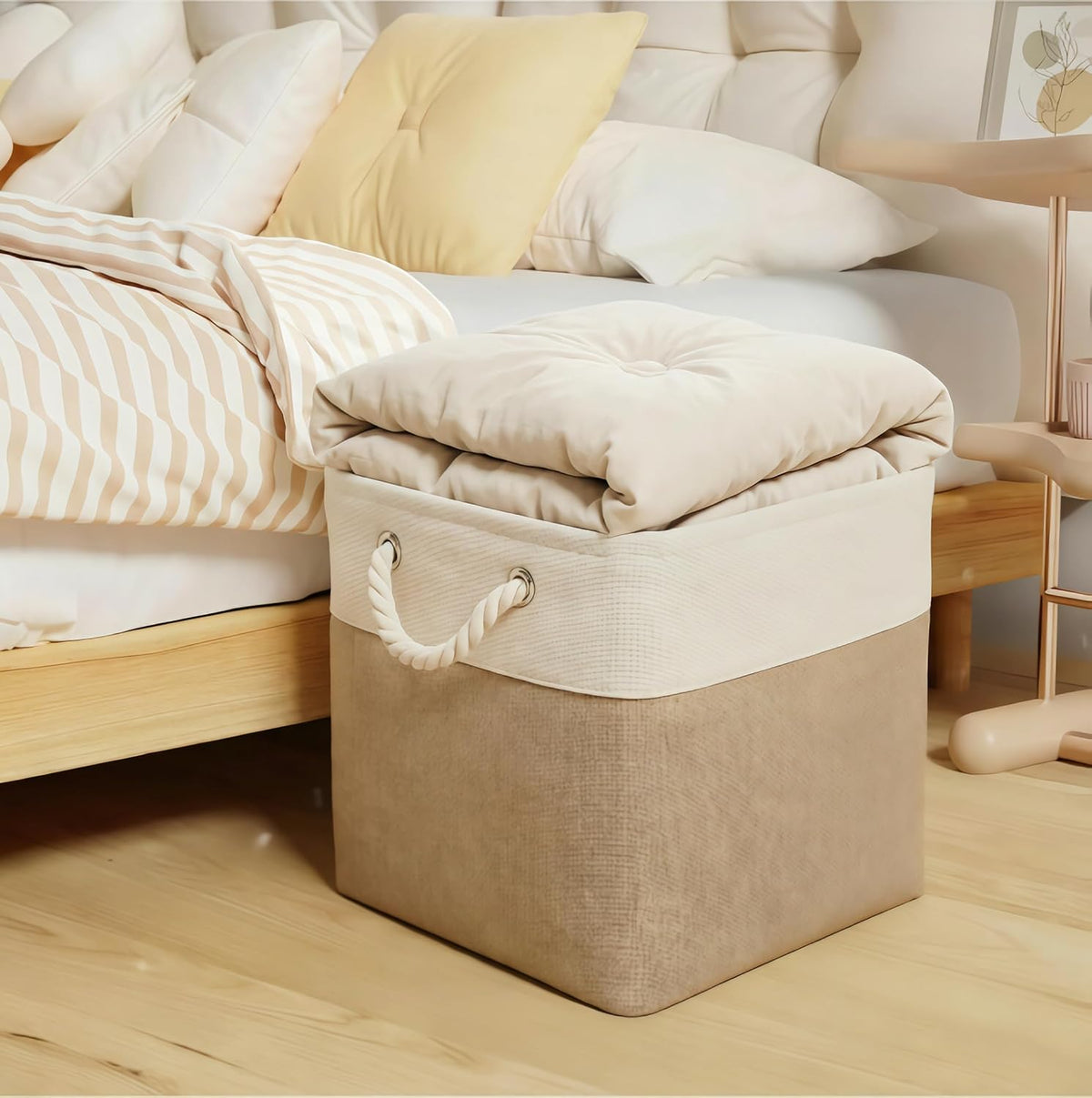 Two-Tone Fabric Storage Cubes, Set of Two