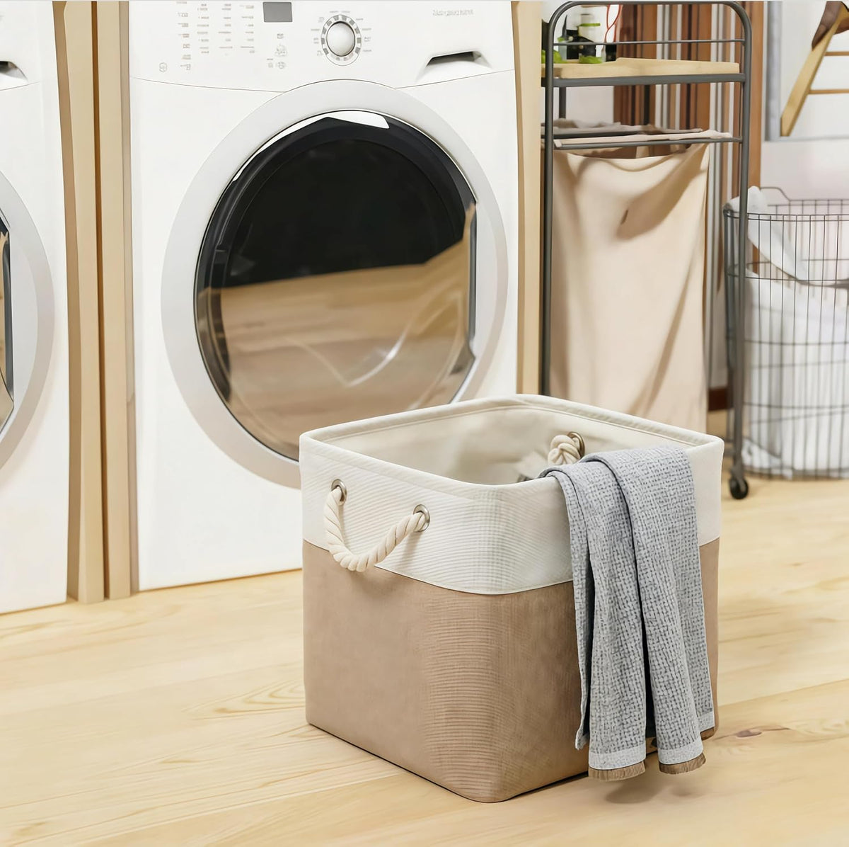 Two-Tone Fabric Storage Cubes, Set of Two