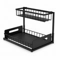 Black Two-Tier Pull-Out Under-Sink Organizer